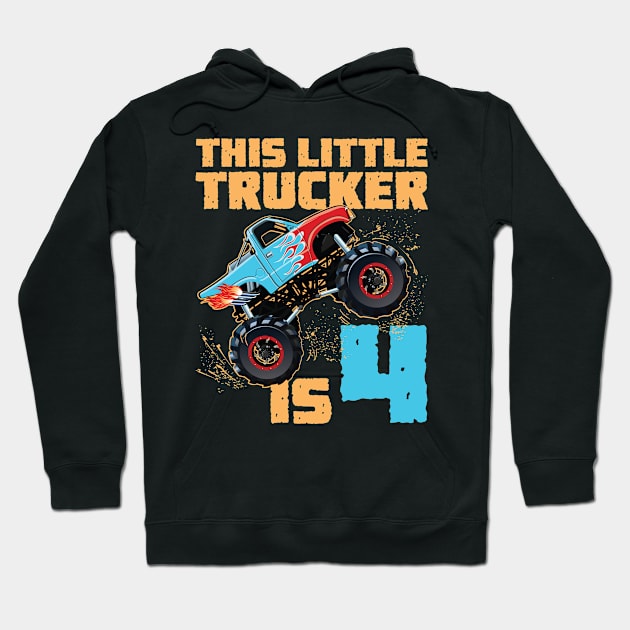 Monster Truck Shirt - 4th Birthday Hoodie by redbarron